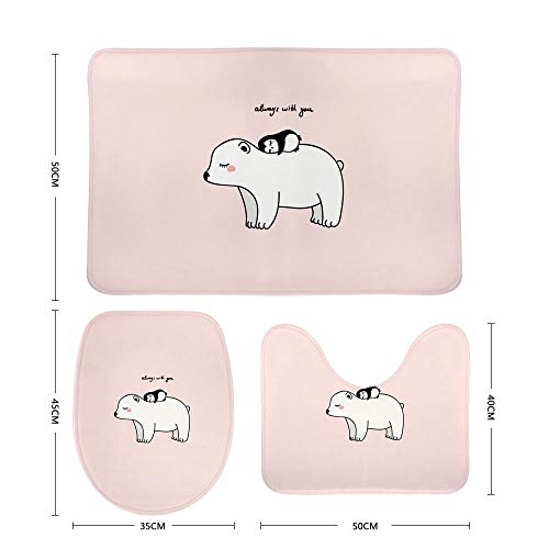 Tapis de bain antidérapant pour éviter les glissades ensemble 3 pièces
