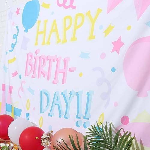 Banderines estéticos sin clavos para fondos de fiesta con globos multicolores 6