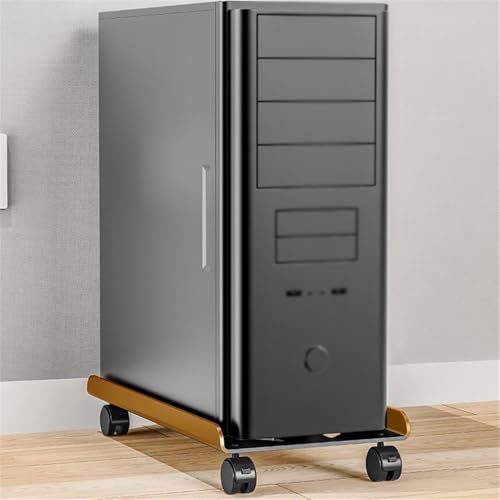 Soporte móvil para CPU con ruedas giratorias y bloqueo, soporte simple para chasis de PC, soporte móvil para torre de PC para escritorio en casa u oficina miniatura 4