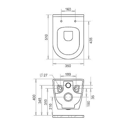 Aloni Design Hänge WC/Wand WC Toilette Weiß – Bild 4