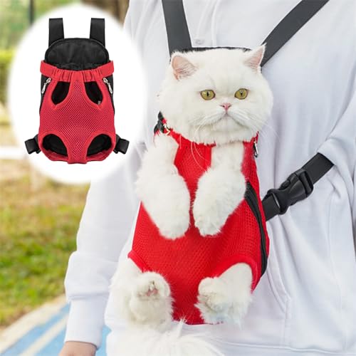 Mochila para transporte de animais de estimação, malha respirável para gatos, cães, mãos livres, bolsa de viagem