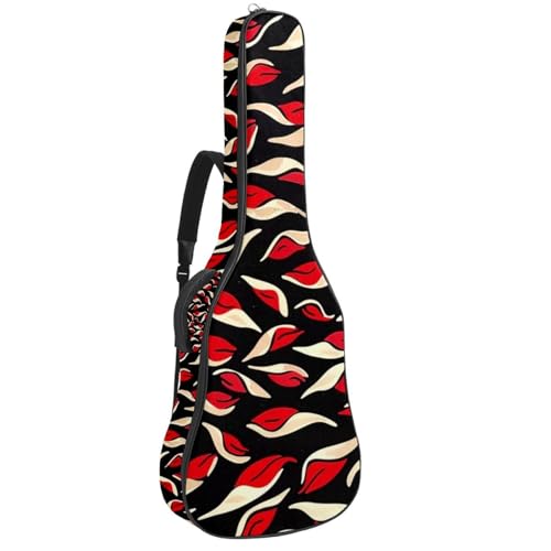 Housse de guitare acoustique Art Abstrait Red Lips avec bretelles réglables