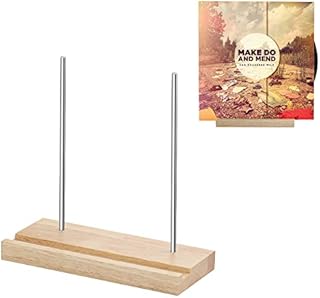 Vinyl Record Holder Display Stand - Tabletop Now Playing Album Cover Holder - Single CD Stand LP Display Shelf with Wooden Base - Solid Wood Vinyls Records Storage Organizer - Modern Home Decor