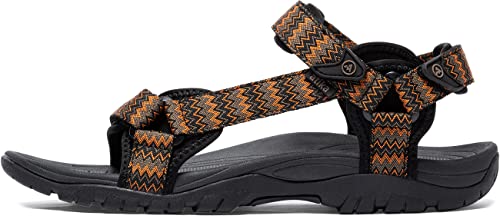 Atika Men's Outdoor Hiking Sandals, Open Toe Arch Support Strap Water Sandals, Lightweight Athletic Trail Sport Sandals, Maya 2 Electric Orange, 7 #TOP5
