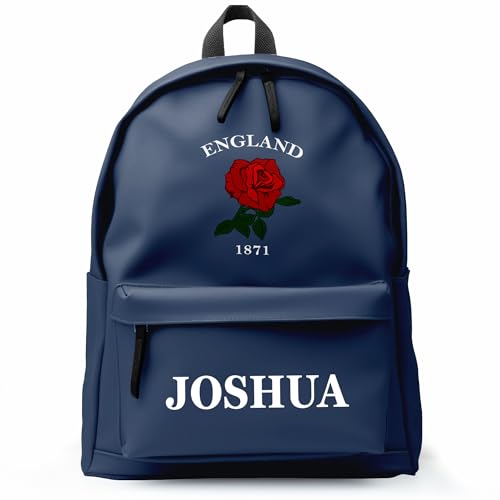 Image of Purple Print House Personalised England Rose Backpack For Kids Boy Girl Rugby English Rose Back To School Bag, One Size, Airforce Blue