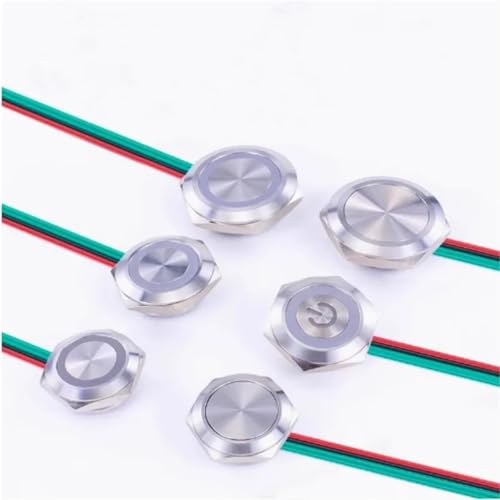 Interrupteur bouton-poussoir métallique 22mm à LED blanche premium