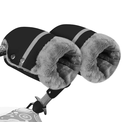 Handwärmer Kinderwagenhandschuhe Warmer winddichter Handsack Handmuff für Kinderwagen Universal, wasserabweisender Handsack Kinderwagen mit Fleece und Baumwolle für Kinderwagen, Buggys