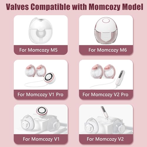 Image of 6PCS Duckbill Valves Compatible with Momcozy M5 /M6 Wearable Breast Pump, Replacement Pump Parts Accessories Compatible for V2 Pro /V1 Pro Hands Free Breast Pump Parts, Not Original Mom Cozy Accessories