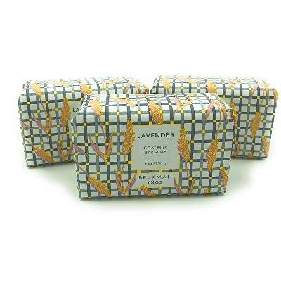 Happy Place Beekman 1802 Lavender Goat Milk Bar Soap 3-Piece Set, Purple, 9 Ounce