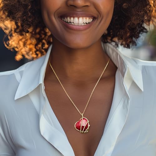 Ross-Simons 30.00 Carat Ruby Heart Pendant Necklace in 18kt Gold Over Sterling. 18 inches2