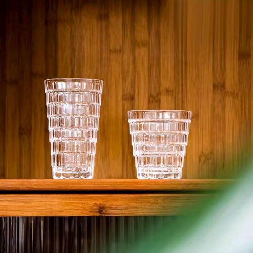 Image of Premium 350ML Juice Glasses Drinking Glasses, Highball Lead-Free Glasses, Tumblers for Water, Juice, Beer, Cocktail and Mixed Drinks - Pieces, Transparent (Hiball Glasses, 2 Count (Pack of 1))