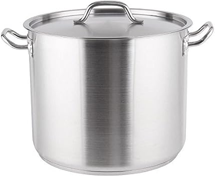 Royal Industries Classic Stock Pot with Cover, 32 qt, 14.2" x 11.8" HT, Stainless Steel, Commercial Grade - NSF Certified