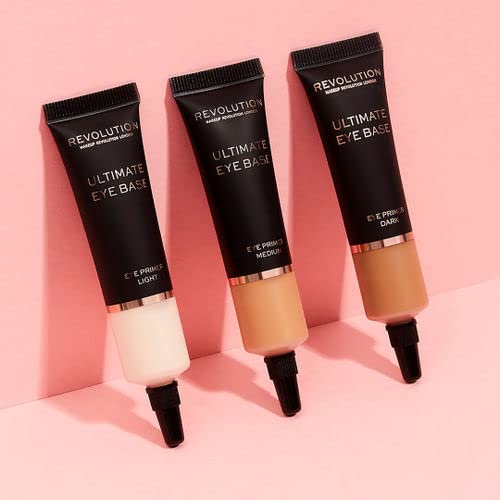 Makeup Revolution Ultimate Base Eye Primer Medium to Prevent Oily Lids and Creasing - Clear Waterproof Shadow Base for Long-Lasting Eye Makeup - Image 2