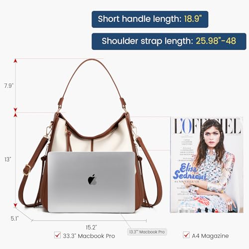 Image of Realer Hobo Crossbody Bags for Women Designer Faux Leather Hobo Handbags Retro Large Size Shoulder Bag Bucket Purse
