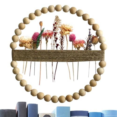 Couronne décorative murale à suspendre en bois style rustique chic 32cm - 8