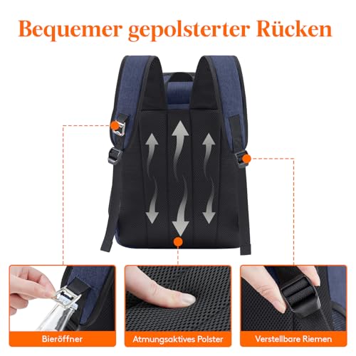 Lifewit 32L 34 Dosen isolierte Kühltasche, Große kühlrucksack, auslaufsichere tragbare Lunchtasche, weiche Kühlbox für Outdoor, Picknick, Strand, BBQ, Camping, Reisen, Familie, Dunkelblau