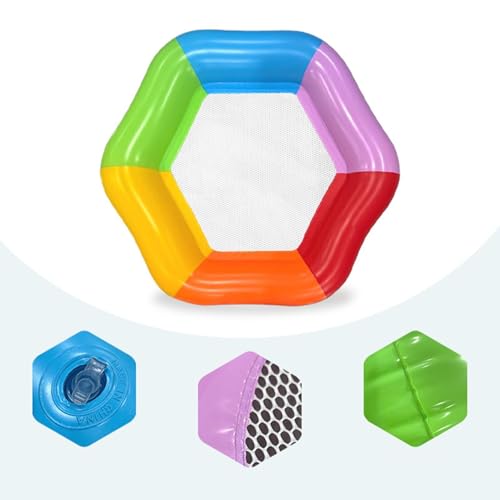Flotteur gonflable pour piscine haut de gamme matelas hexagonal de créateur - 6
