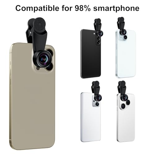 Lente de teléfono móvil 3 en 1, objetivo ojo de pez 198°, lente macro 15X, gran angular 0,63X, lente de cámara universal para la mayoría de smartphones - imagen 7