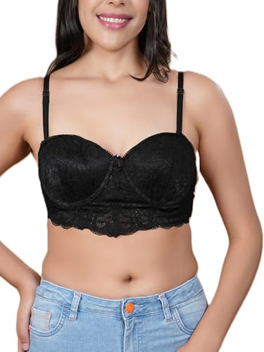 Image of Women Demi Cup Brallete | Lace Bra | Padded Bra | Detachable Straps | Wired Bra