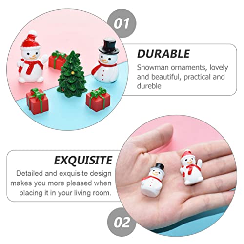 Toddmomy 30Pcs Christmas Micro Landscape Ornament,Christmas Mini Resin Snowman Figurines With Top Hat For Xmas Home Party Cake Toppers Decor,Black #TOP6