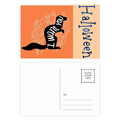 Cartes postales d'Halloween écureuil noir - Lot de 20 pièces festives