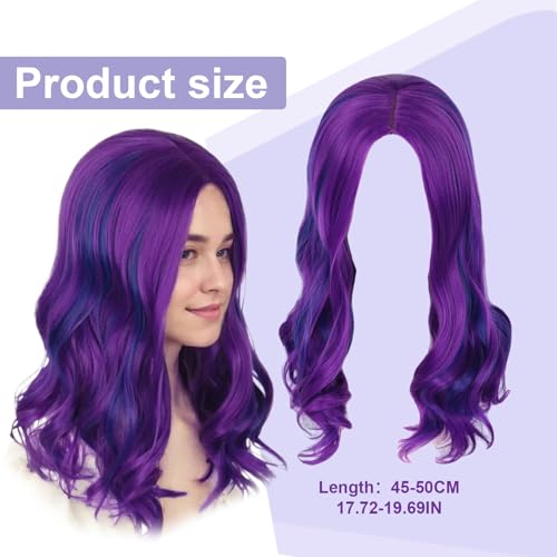 Peluca divertida de pelo morado largo que soluciona disfraces de última hora 3