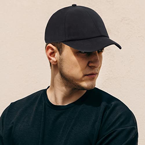 Kdwave Black Baseball Cap For Men Women Unstructured Plain Cotton Caps Low Profile Adjustable Blank Upf 50+ Running Hats #TOP1