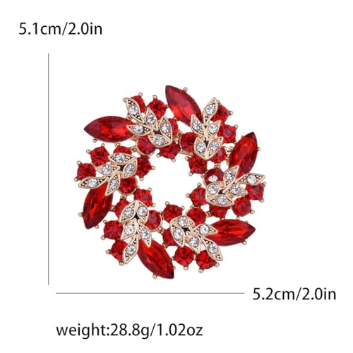 Image of Rhinestone Flower Brooch for Women Crystal Wreath Brooch Pin Stylish Big Flower Brooch Rhinestone Crystal Bauhinia Flower Wreath Brooch Elegant Clothing Hat Bag Accessories Christmas Wedding Bridal Birthday Jewelry