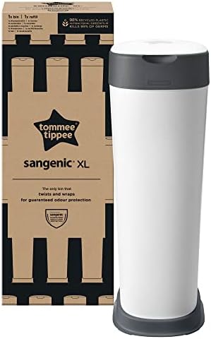 Tommee Tippee Twist and Click XL Windeleimer, inkl. 1x Nachfüllkassette Mit Mehrschichtiger, Antibakterieller Folie, Weiß