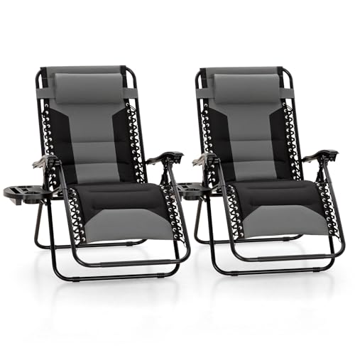MFSTUDIO Padded Zero Gravity Chair Set of 2,...
