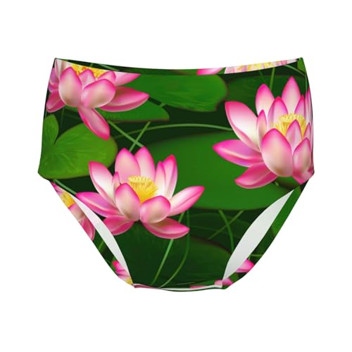 Lotus Flowers Girls' Underwear Soft Cotton Little Girls Panties Comfort Briefs