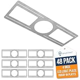 OHLECTRIC 48 Pack – New Construction Mounting Plate for 4 Inch LED Downlight – Slim Steel Rough in Plate/Bracket – Made of Galvanized Steel Recessed LED Light Plate -Slim Light Kit Bracket