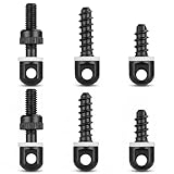 6PCS Sling Swivel Studs Set for Rifle & Shotgun, Wood Screw Sling Mount Kit, 1/2' 3/4' 7/8' Gun Swivel Stud Bolts for Wooden Stock & Crossbow