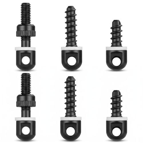 6PCS Sling Swivel Studs Set for Rifle & Shotgun, Wood Screw Sling Mount Kit, 1/2" 3/4" 7/8" Gun Swivel Stud Bolts for Wooden Stock & Crossbow
