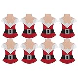 OSALADI Bolsas Reutilizables para Cubiertos Navideños Papá Noel Estuche Organizador para Utensilios de Tela Set 8 Piezas para Decoración de Mesa Fiestas Navideñas
