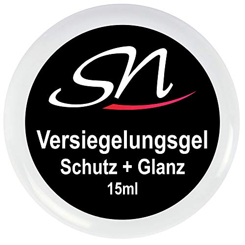 SN Nageldesign Versiegelungsgel für Gelnägel und Acrylnägel, UV-Gel Versiegler Gel klar 15ml Cover