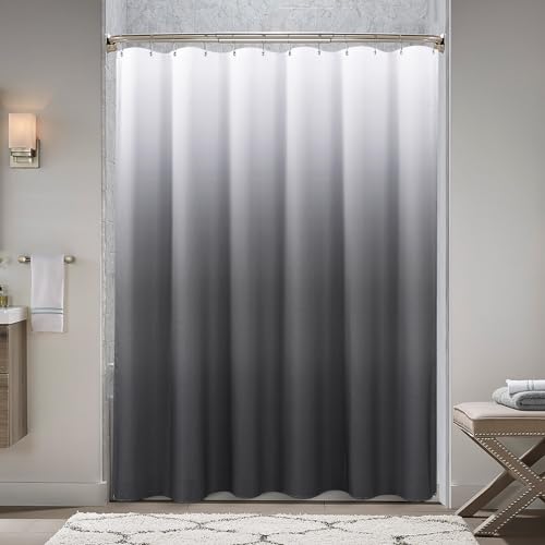 Naturoom Shower Curtain 72 Inch Long for Bathroom Ombre Grey 1 Panel