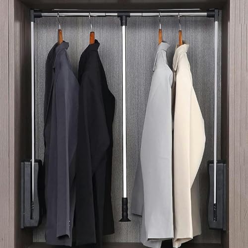 Tringle de placard rétractable 35-48 pouces réglable pour dressing - 2