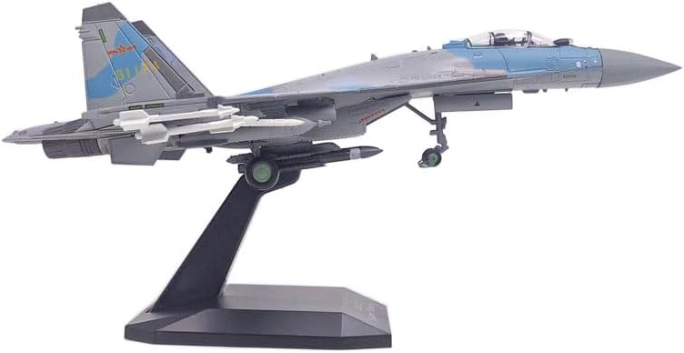 Su35 Fighter Jet Model, 1:100 Metal Diecast Simulation Aircraft, Alloy Blue Modern Militray Airplane, Desktop Display Collectible.