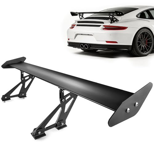 Yonopro GT Wing Spoiler 43.3inch - Universal Car Rear Spoiler Wing Lightweight Aluminum Racing Spoiler Trunk Spoiler Black Angel Adjustable
