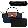 Felt Mini Purse Bag Organizer for Longchamp Small Tote, Ultimate Mini Storage & Finishing Inner Bag Liner for a Chic Handbags Insert Organizer Fit Small Size Black XS / 1.97 * 6.5 * 3.15in