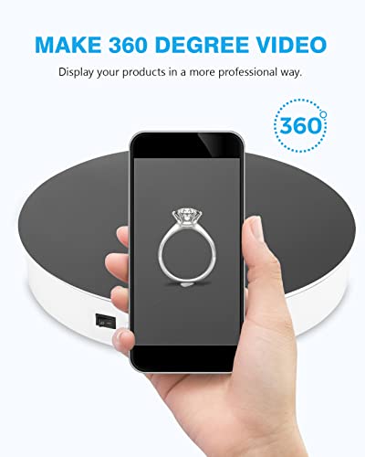 BAOSHISHAN Photography Turntable 13.7inch/110LB, 360 Degree Motorized Rotating Display Stand with Remote Control, Electric Turntable for Photography Products or Short Video, 110V-220V(White) - Thumbnail 2