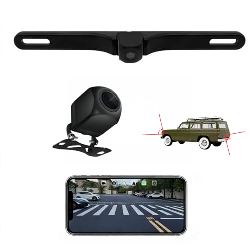 Image of Wireless Backup Camera AHD 1080P License Plate Camera for iPhone iPad Android Smart Phones Clear Night Vision IP68 Waterproof Rear/Front View Reverse Camera for Sedans SUV MPV Van Pickup