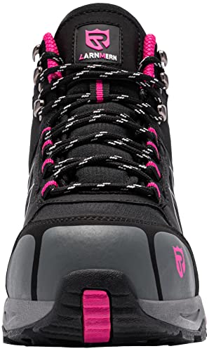 Larnmern Steel Toe Boots For Women Outdoor Work Boots Safety Industrial Construction Hiking Footwear Slip Resistant Puncture Proof Static Dissipative Comfortable Breathable Durable(10.5 Women, Pink) #TOP2