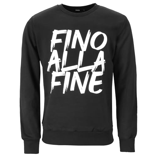 Juventus - Sweat-Shirt jusqu'à la Fin, Produit Officiel, Sweat col Rond pour Homme et Femme, Unisexe, Noir, L