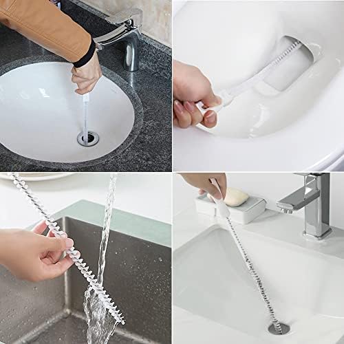 DFsucces 2 PCS Flexible Cleaning Brush Drain Cleaning Brush Prevent Blockage Manually 45CM Home Sink Unclogging Tool Cleaing Brush for Sink, Bath Plug, Sewer