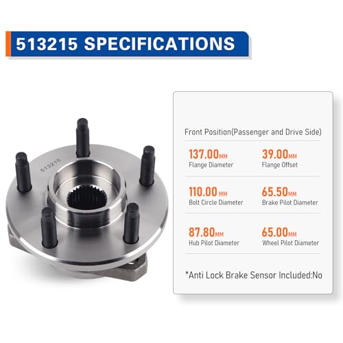 PAROD 513215 Front Wheel Hub and Bearing Assembly Compatible with 2004-2007 Pontiac G6, 2004-2007 Chevy Malibu Non-ABS 5Lugs by PAROD - Used condition - Image 4