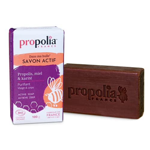 PROPOLIA - Bio- Savon Actif - Visage et Corps - Propolis / Miel / Karité - Enfants et Adultes - Fabriqué en France - Pain de 100 g Cover