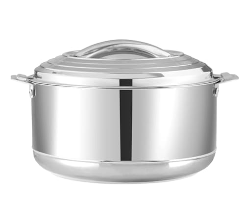 Stainless Steel Hot Cold Food Insulated Casserole Double Wall Hot Pot (Capacity 5000ml)