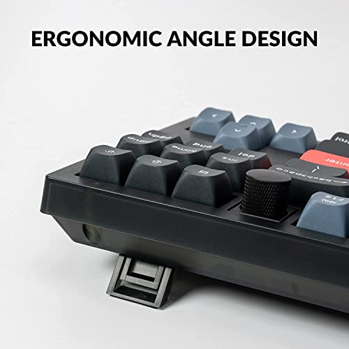 Image of Keychron V3 Wired Custom Mechanical Keyboard Knob Version, TKL QMK /VIA Programmable Macro with Hot-swappable K Pro Brown Switch Compatible with Mac Windows Linux (Frosted Black-Translucent)
